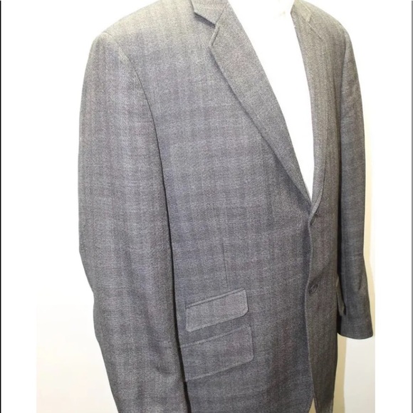 Classic Calvin Klein Men Blazer 2 Buttons 100% Wool 46R Brownish Black Tweed - Picture 11 of 11
